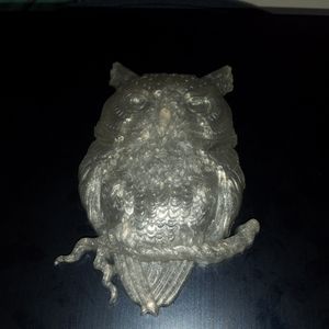 Handmade Silver Resin Owl Wall Hanging